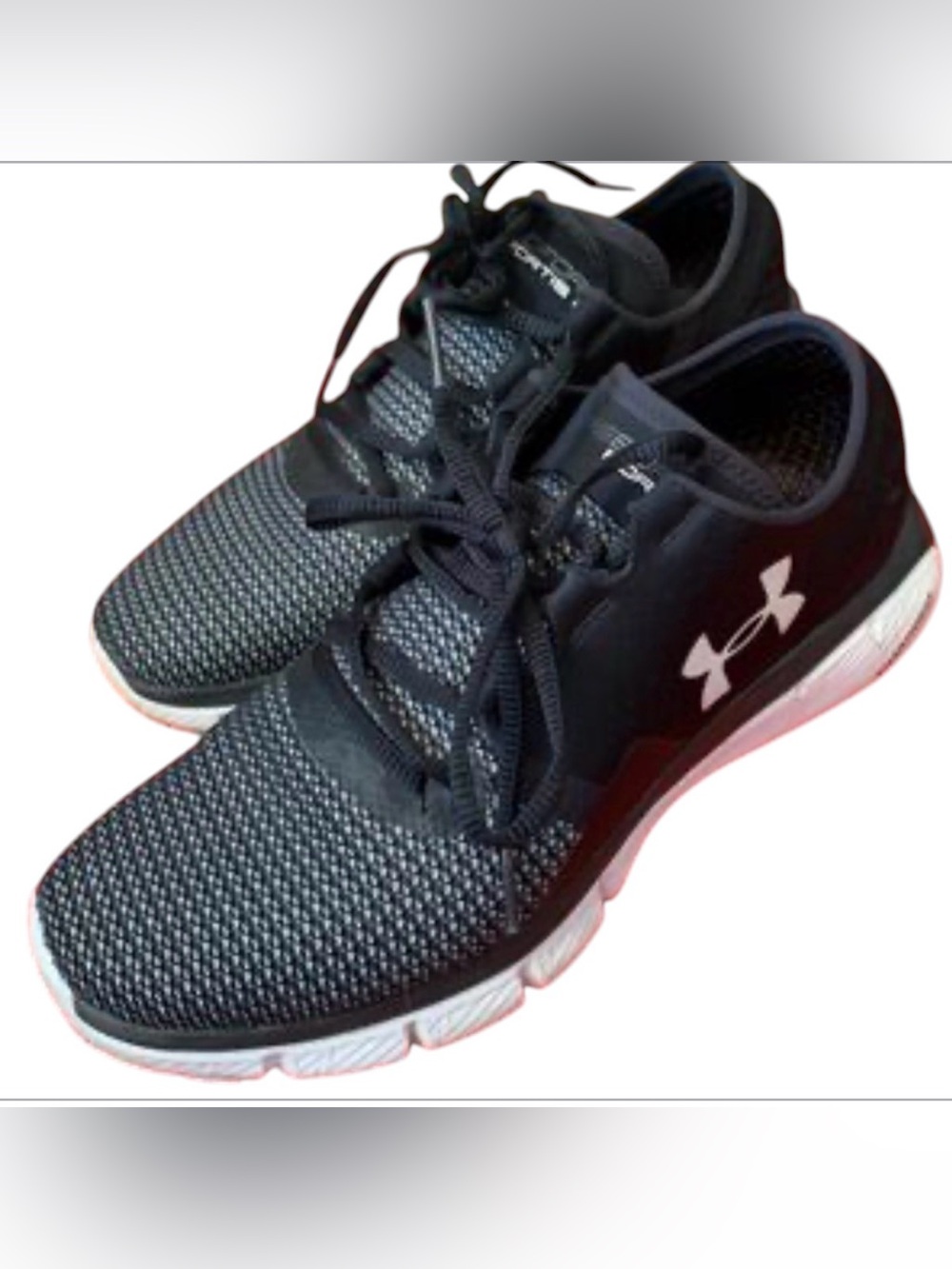 Under Armour Black and White Knit Training Sneakers